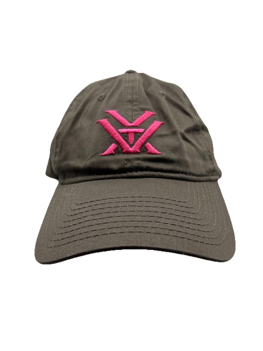 Vortex Optics Womens Hat Gray Pink Embroidered Logo Adjustable Hunting Cap